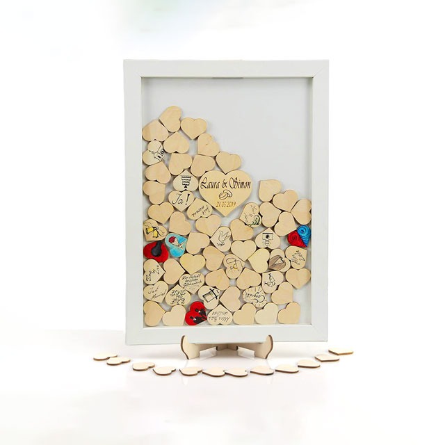 Personalisierbares Gästebuch weiss lackiert - Rahmen