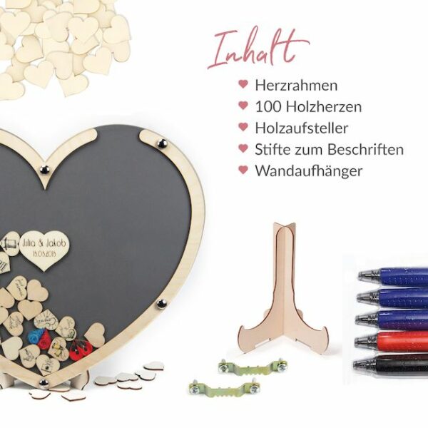 Gästebuch Herz - Grau - 50 x 40 cm – Bild 5