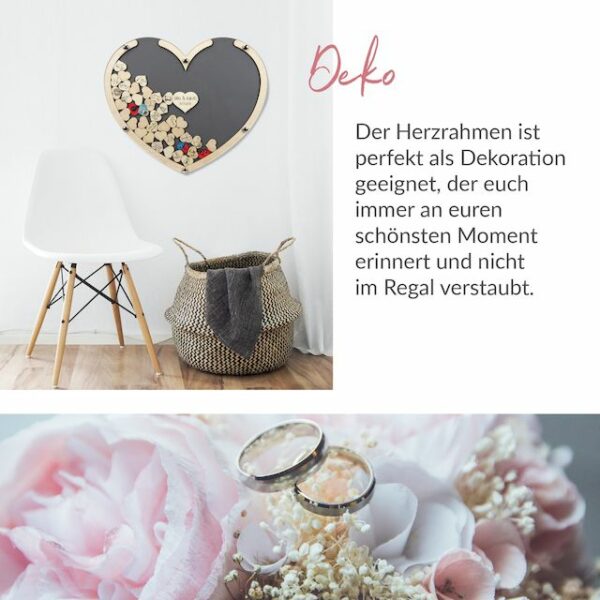 Gästebuch Herz - Grau - 50 x 40 cm – Bild 6
