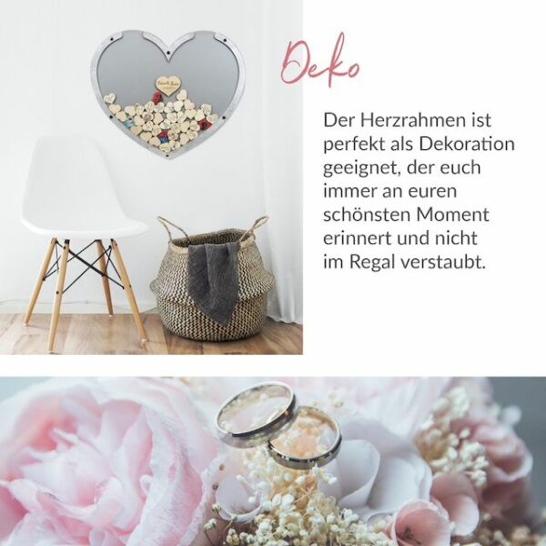 Gästebuch Herz - Silber - 50 x 40 cm – Bild 6