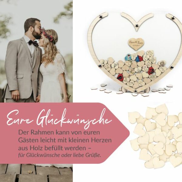 Gästebuch Herz - Weiß - 60 x 50 cm – Bild 3