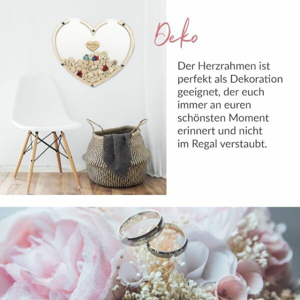 Gästebuch Herz - Weiß - 60 x 50 cm – Bild 6