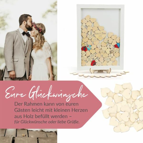 Gästebuch Massivholzrahmen - Buche translucent weiß lackiert - 43 x 31 cm – Bild 3