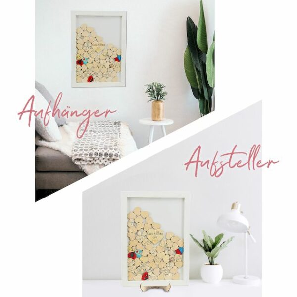 Gästebuch Massivholzrahmen - Buche translucent weiß lackiert - 43 x 31 cm – Bild 5