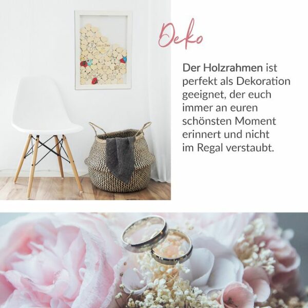 Gästebuch Massivholzrahmen - Buche translucent weiß lackiert - 43 x 31 cm – Bild 6