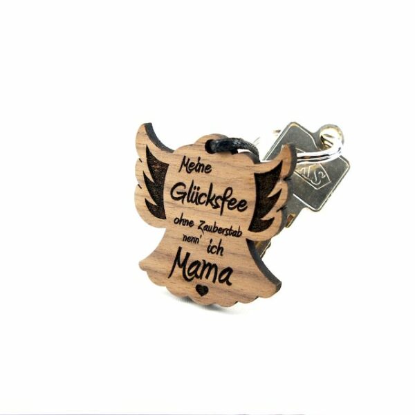Schlüsselanhänger mit Spruch Mama- Meine Glücksfee ohne Zauberstab nenn' ich Mama